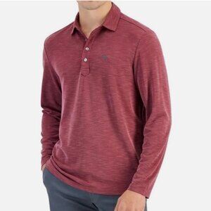 Tommy Bahama Mens Golden Sands Long Sleeve Polo Shirt Pinot Noir Size 2XL